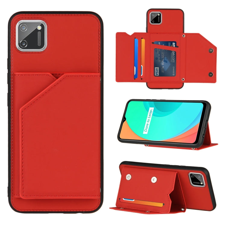 Skin Feel PU + TPU + PC Back Cover Shockproof Case with Card Slots & Holder & Photo Frame, For OPPO Realme 7, For Samsung Galaxy A50 & A30s & A50s, For OPPO Realme C11, For Samsung Galaxy A70 & A70s