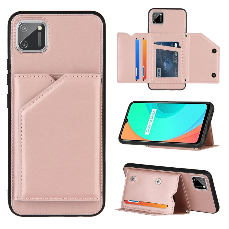 Skin Feel PU + TPU + PC Back Cover Shockproof Case with Card Slots & Holder & Photo Frame, For OPPO Realme 7, For Samsung Galaxy A50 & A30s & A50s, For OPPO Realme C11, For Samsung Galaxy A70 & A70s