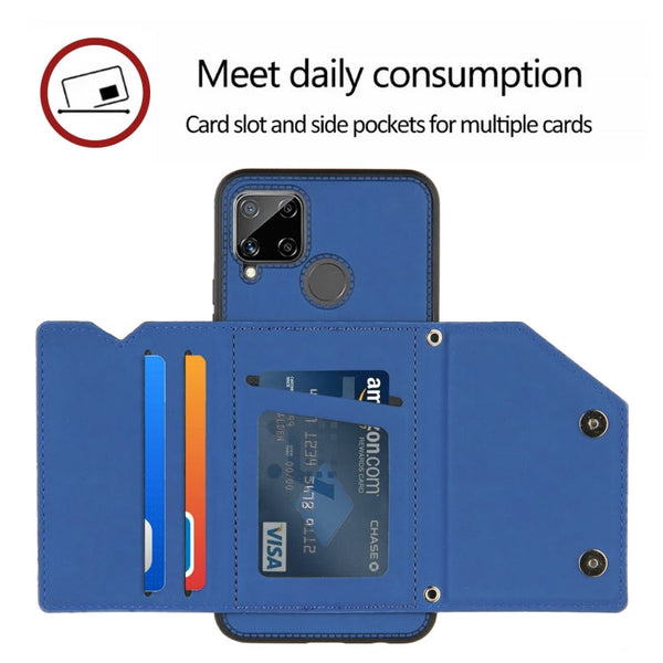 Skin Feel PU + TPU + PC Back Cover Shockproof Case with Card Slots & Holder & Photo Frame, For OPPO Realme C15, For Samsung Galaxy M60s & A81, For Huawei P40 Lite & Nova 6 SE, For Samsung Galaxy S20 FE