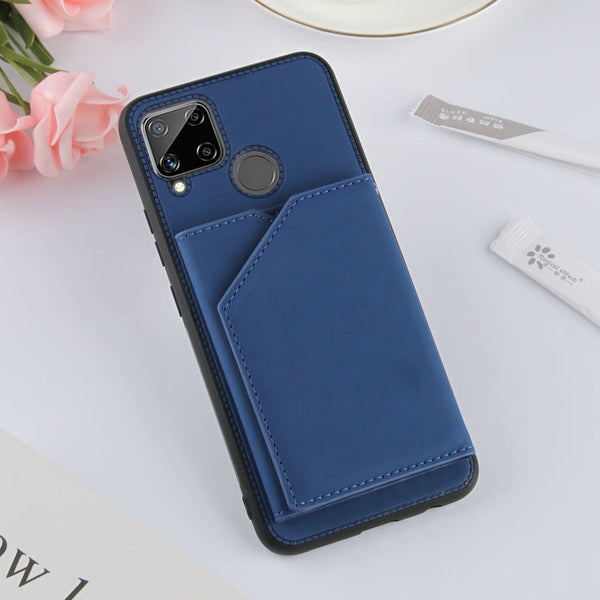 Skin Feel PU + TPU + PC Back Cover Shockproof Case with Card Slots & Holder & Photo Frame, For OPPO Realme C15, For Samsung Galaxy M60s & A81, For Huawei P40 Lite & Nova 6 SE, For Samsung Galaxy S20 FE