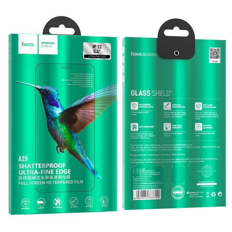 hoco 0.33mm 2.5D Shatterproof Ultra-fine Edge Full-screen HD Tempered Film, For iPhone 12 Pro Max