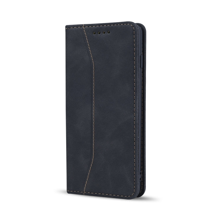 Skin-feel Calfskin Texture Magnetic Dual-Fold Horizontal Flip Leather Case with Holder & Card Slots & Wallet