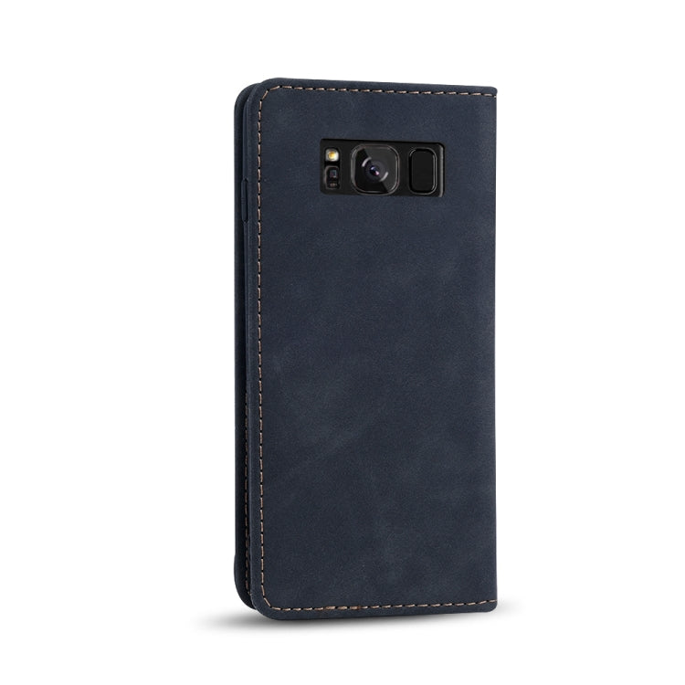 Skin-feel Calfskin Texture Magnetic Dual-Fold Horizontal Flip Leather Case with Holder & Card Slots & Wallet