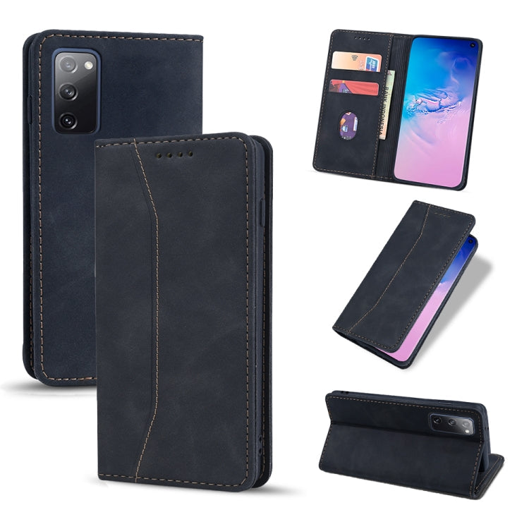 Skin-feel Calfskin Texture Magnetic Dual-Fold Horizontal Flip Leather Case with Holder & Card Slots & Wallet
