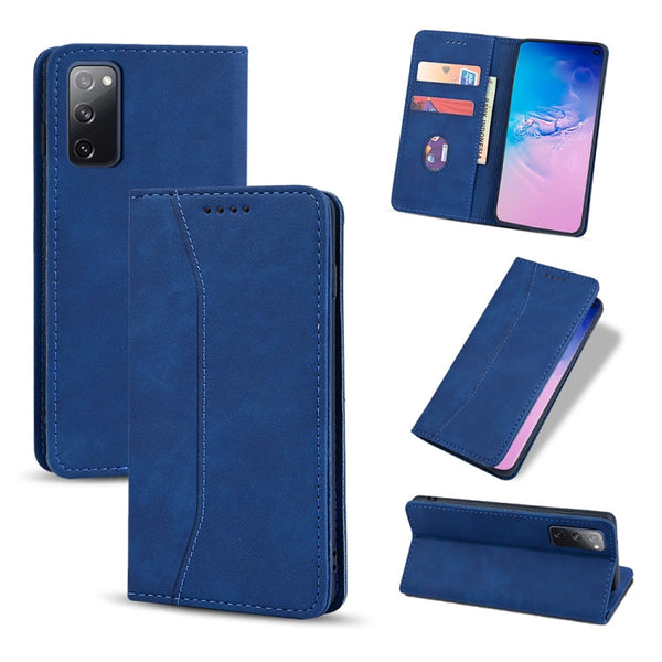 Skin-feel Calfskin Texture Magnetic Dual-Fold Horizontal Flip Leather Case with Holder & Card Slots & Wallet