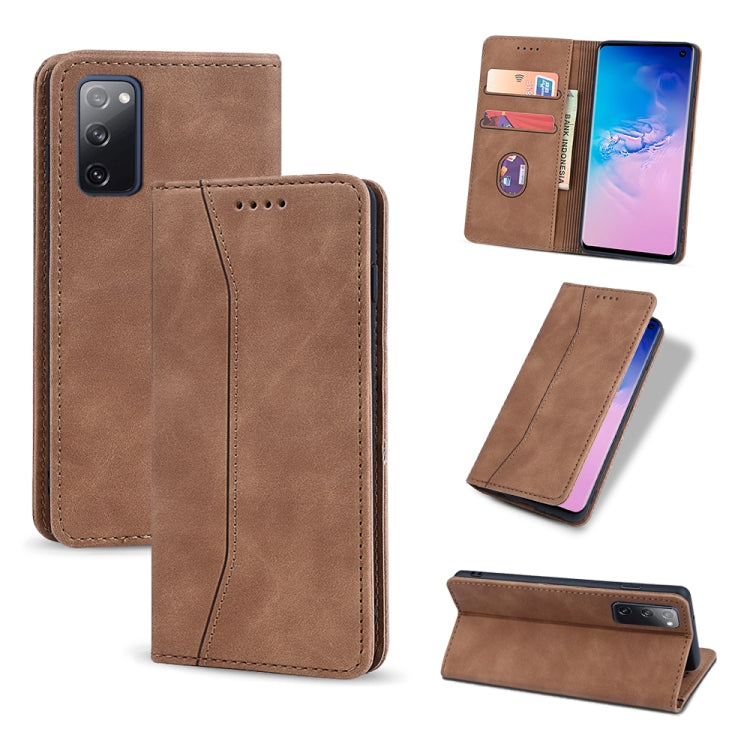 Skin-feel Calfskin Texture Magnetic Dual-Fold Horizontal Flip Leather Case with Holder & Card Slots & Wallet