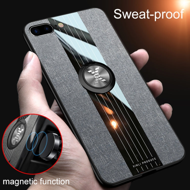 XINLI Stitching Cloth Textue Shockproof TPU Protective Case with Ring Holder, For iPhone 8 / 7, For iPhone 8 Plus / 7 Plus, For iPhone X / XS, For iPhone XR