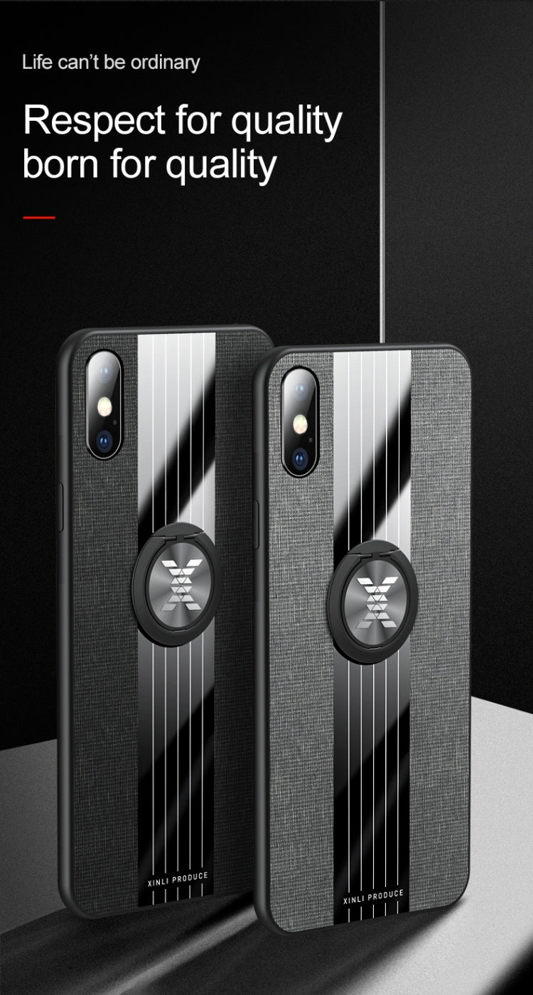 XINLI Stitching Cloth Textue Shockproof TPU Protective Case with Ring Holder, For iPhone XS Max, For iPhone 6 / 6s, For iPhone 6 Plus / 6s Plus