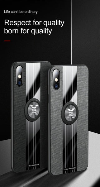 XINLI Stitching Cloth Textue Shockproof TPU Protective Case with Ring Holder, For iPhone XS Max, For iPhone 6 / 6s, For iPhone 6 Plus / 6s Plus