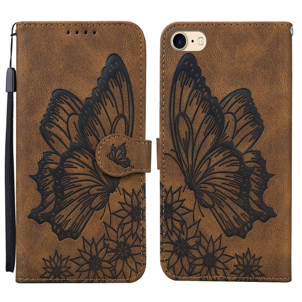 Retro Skin Feel Butterflies Embossing Horizontal Flip Leather Case with Holder & Card Slots & Wallet, For iPhone 6 / 6s, For iPhone 6 Plus / 6s Plus, For iPhone SE 2022 / SE 2020 / 8 / 7, For iPhone 8 Plus / 7Plus