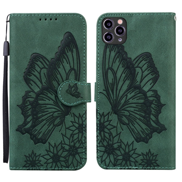 Retro Skin Feel Butterflies Embossing Horizontal Flip Leather Case with Holder & Card Slots & Wallet, For iPhone 11, For iPhone 11 Pro, For iPhone 11 Pro Max, For iPhone 12 mini