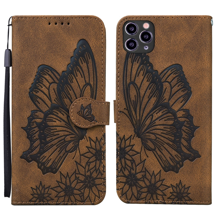 Retro Skin Feel Butterflies Embossing Horizontal Flip Leather Case with Holder & Card Slots & Wallet, For iPhone 11, For iPhone 11 Pro, For iPhone 11 Pro Max, For iPhone 12 mini