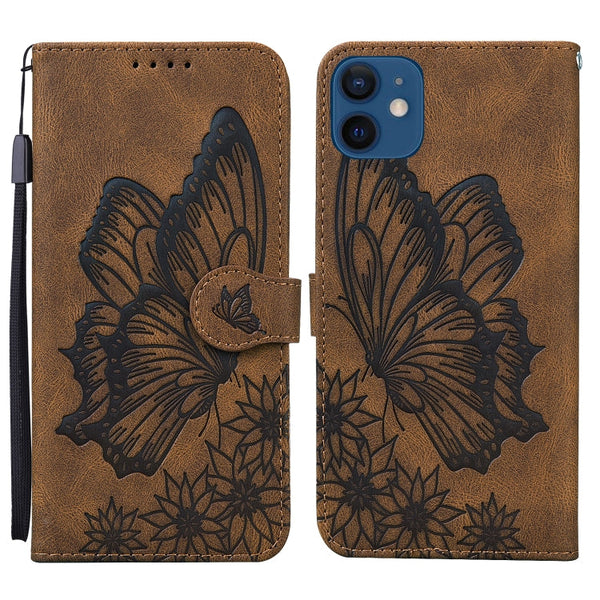 Retro Skin Feel Butterflies Embossing Horizontal Flip Leather Case with Holder & Card Slots & Wallet, For iPhone 12 / 12 Pro, For iPhone 12 Pro Max, For iPhone XR, For iPhone X / XS
