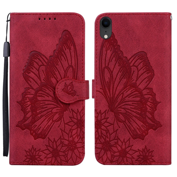 Retro Skin Feel Butterflies Embossing Horizontal Flip Leather Case with Holder & Card Slots & Wallet, For iPhone 12 / 12 Pro, For iPhone 12 Pro Max, For iPhone XR, For iPhone X / XS