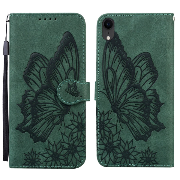Retro Skin Feel Butterflies Embossing Horizontal Flip Leather Case with Holder & Card Slots & Wallet, For iPhone 12 / 12 Pro, For iPhone 12 Pro Max, For iPhone XR, For iPhone X / XS