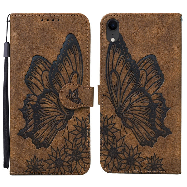 Retro Skin Feel Butterflies Embossing Horizontal Flip Leather Case with Holder & Card Slots & Wallet, For iPhone 12 / 12 Pro, For iPhone 12 Pro Max, For iPhone XR, For iPhone X / XS