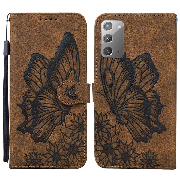 Retro Skin Feel Butterflies Embossing Horizontal Flip Leather Case with Holder & Card Slots & Wallet, For Samsung Galaxy Note20, For Samsung Galaxy Note20 5G, For Samsung Galaxy S20, For Samsung Galaxy S20 FE