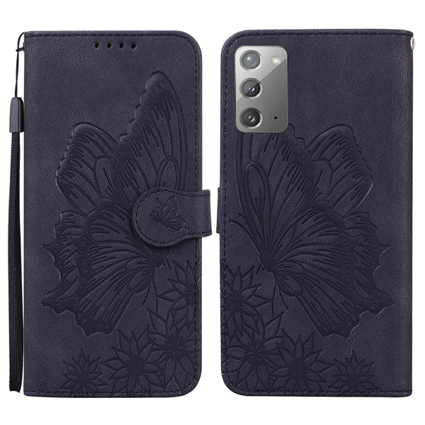 Retro Skin Feel Butterflies Embossing Horizontal Flip Leather Case with Holder & Card Slots & Wallet, For Samsung Galaxy Note20, For Samsung Galaxy Note20 5G, For Samsung Galaxy S20, For Samsung Galaxy S20 FE