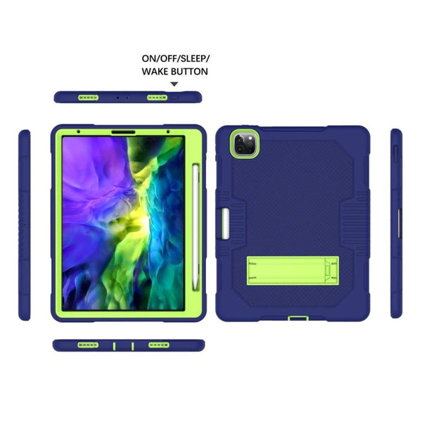 Contrast Color Robot Shockproof Silicone + PC Protective Case with Holder