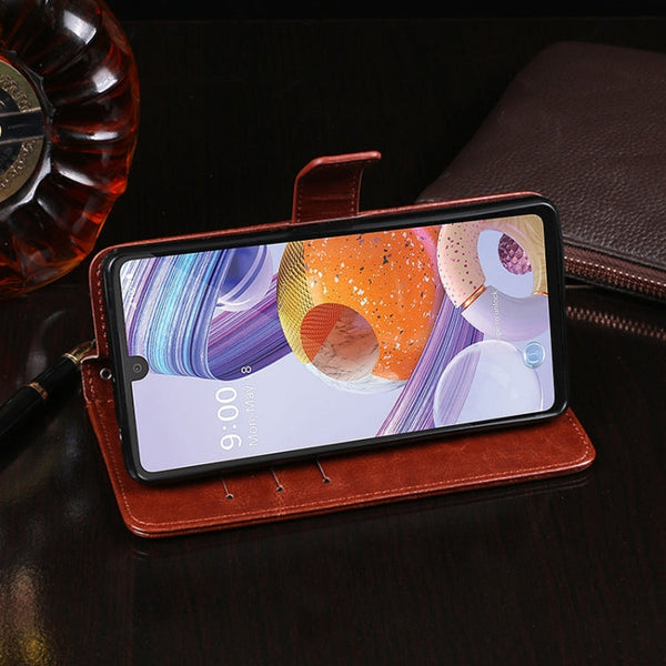 idewei Crazy Horse Texture Horizontal Flip Leather Case with Holder & Card Slots & Wallet, For LG K71, For OPPO A15s, For OPPO Reno5 4G