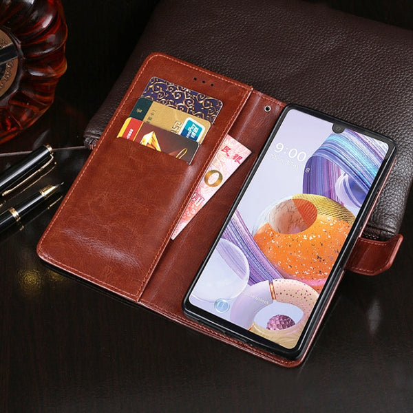 idewei Crazy Horse Texture Horizontal Flip Leather Case with Holder & Card Slots & Wallet, For LG K71, For OPPO A15s, For OPPO Reno5 4G
