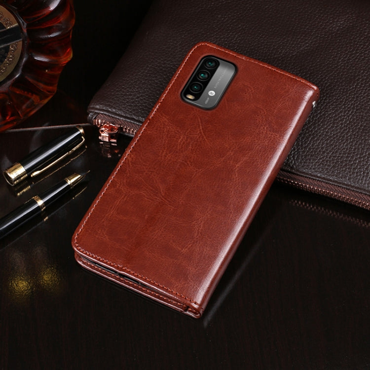 idewei Crazy Horse Texture Horizontal Flip Leather Case with Holder & Card Slots & Wallet, For Xiaomi Redmi 9T, For Xiaomi Redmi Note 9T 5G, For vivo iQOO U3