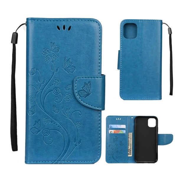 Butterfly Flower Pattern Horizontal Flip Leather Case with Holder & Card Slots & Wallet, For iPhone 11 Pro, For iPhone 11, For iPhone 11 Pro Max