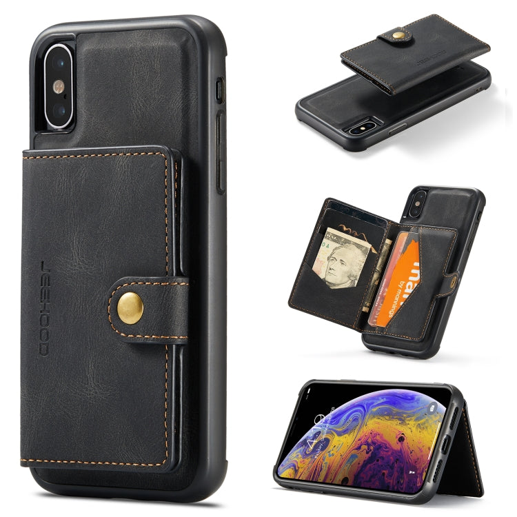 JEEHOOD Retro Magnetic Detachable Protective Case with Wallet & Card Slot & Holder, For iPhone 8 Plus & 7 Plus, For iPhone SE 2022 / SE 2020 & 8 & 7, For iPhone X / XS, For iPhone XR