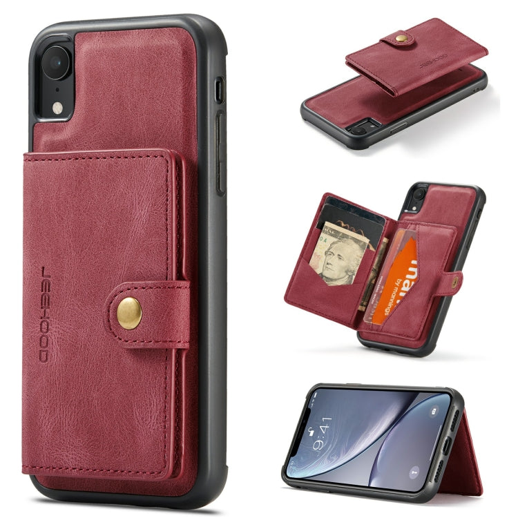 JEEHOOD Retro Magnetic Detachable Protective Case with Wallet & Card Slot & Holder, For iPhone 8 Plus & 7 Plus, For iPhone SE 2022 / SE 2020 & 8 & 7, For iPhone X / XS, For iPhone XR