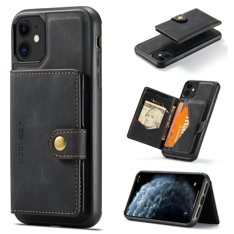 JEEHOOD Retro Magnetic Detachable Protective Case with Wallet & Card Slot & Holder, For iPhone XS Max, For iPhone 11 Pro, For iPhone 11, For iPhone 11 Pro Max