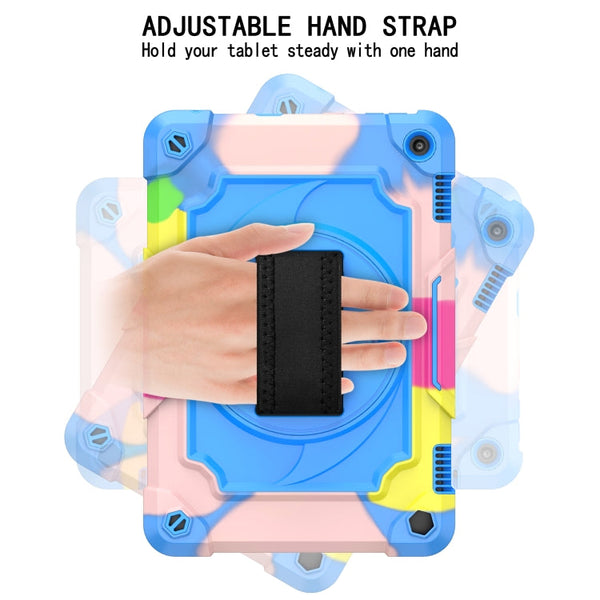 360 Degree Rotation Turntable Contrast Color Robot Shockproof Silicone + PC Protective Case with Holder