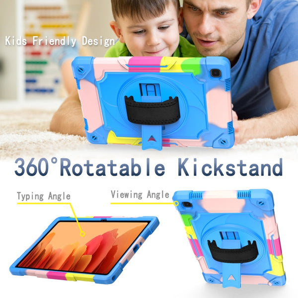 360 Degree Rotation Turntable Contrast Color Robot Shockproof Silicone + PC Protective Case with Holder