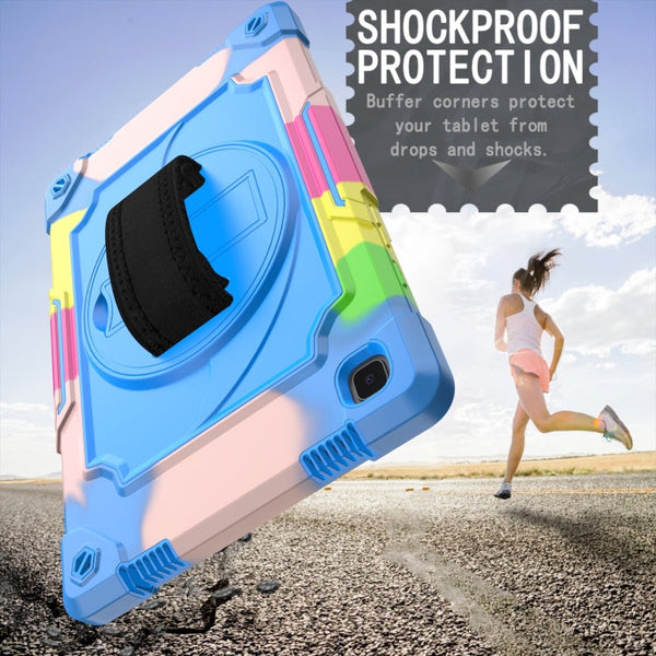 360 Degree Rotation Turntable Contrast Color Robot Shockproof Silicone + PC Protective Case with Holder