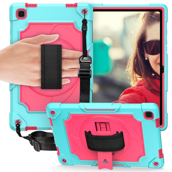 360 Degree Rotation Turntable Contrast Color Robot Shockproof Silicone + PC Protective Case with Holder