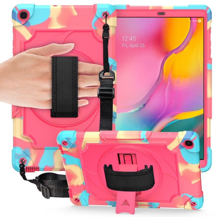 360 Degree Rotation Turntable Contrast Color Robot Shockproof Silicone + PC Protective Case with Holder