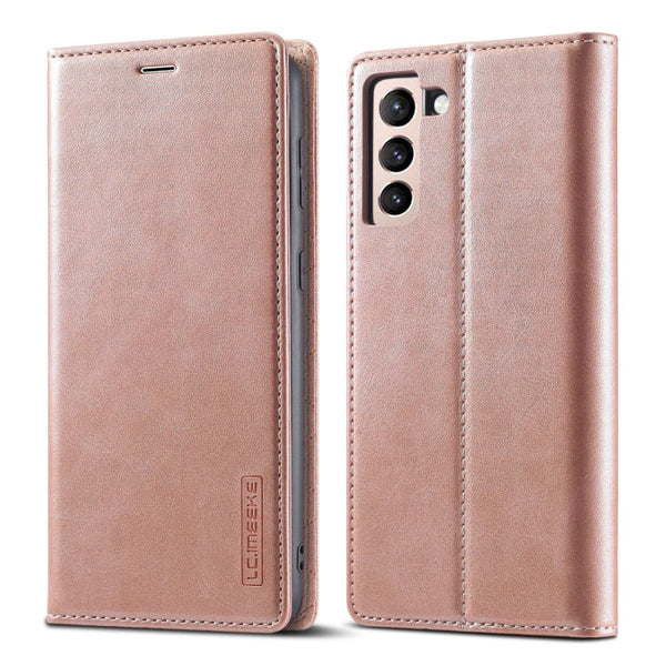 LC.IMEEKE Strong Magnetism Ultra-thin Horizontal Flip Matte TPU + PU Leather Case with Holder & Card Slots & Wallet, For Samsung Galaxy S21 5G, For Samsung Galaxy S21+ 5G, For Samsung Galaxy S21 Ultra 5G