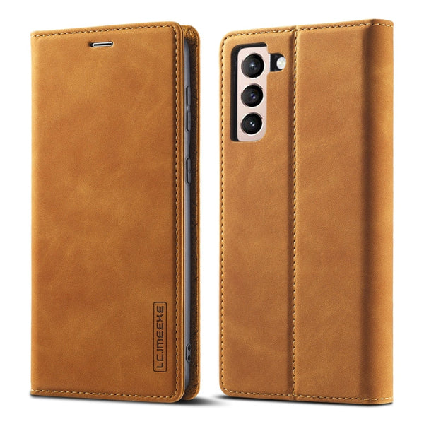 LC.IMEEKE Strong Magnetism Ultra-thin Horizontal Flip Matte TPU + PU Leather Case with Holder & Card Slots & Wallet, For Samsung Galaxy S21 5G, For Samsung Galaxy S21+ 5G, For Samsung Galaxy S21 Ultra 5G