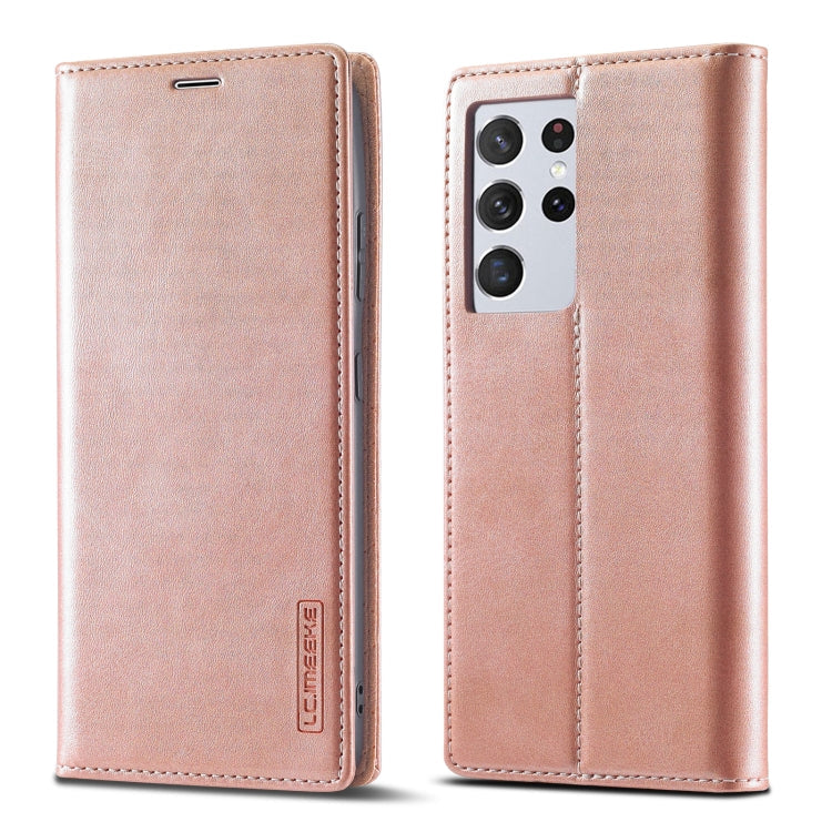 LC.IMEEKE Strong Magnetism Ultra-thin Horizontal Flip Matte TPU + PU Leather Case with Holder & Card Slots & Wallet, For Samsung Galaxy S21 5G, For Samsung Galaxy S21+ 5G, For Samsung Galaxy S21 Ultra 5G