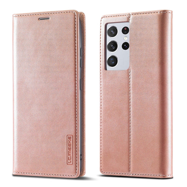 LC.IMEEKE Strong Magnetism Ultra-thin Horizontal Flip Matte TPU + PU Leather Case with Holder & Card Slots & Wallet, For Samsung Galaxy S21 5G, For Samsung Galaxy S21+ 5G, For Samsung Galaxy S21 Ultra 5G