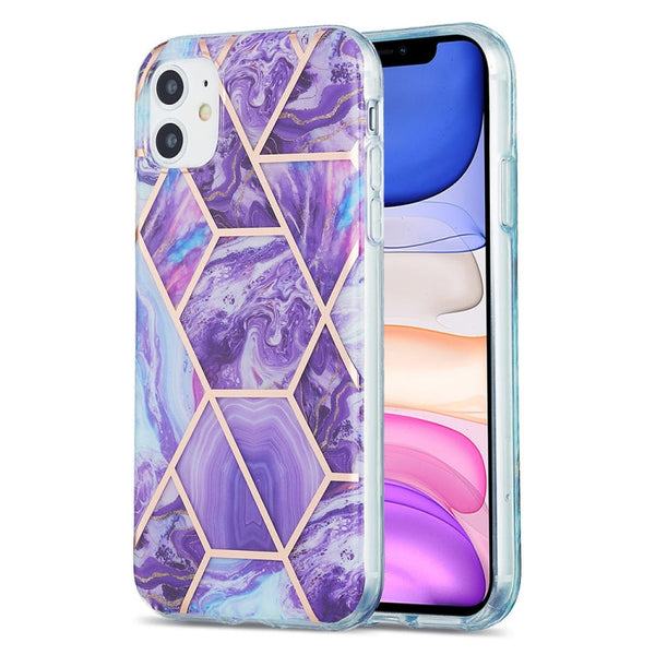 3D Electroplating Marble Pattern TPU Protective Case, For iPhone 11, For iPhone 11 Pro, For iPhone 11 Pro Max, For iPhone 12 mini