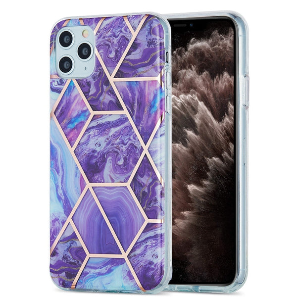 3D Electroplating Marble Pattern TPU Protective Case, For iPhone 11, For iPhone 11 Pro, For iPhone 11 Pro Max, For iPhone 12 mini