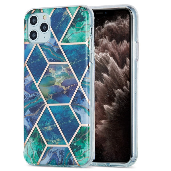 3D Electroplating Marble Pattern TPU Protective Case, For iPhone 11, For iPhone 11 Pro, For iPhone 11 Pro Max, For iPhone 12 mini