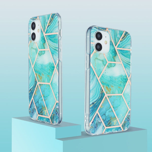 3D Electroplating Marble Pattern TPU Protective Case, For iPhone 12 / 12 Pro, For iPhone 12 Pro Max, For iPhone XS / X, For iPhone XR