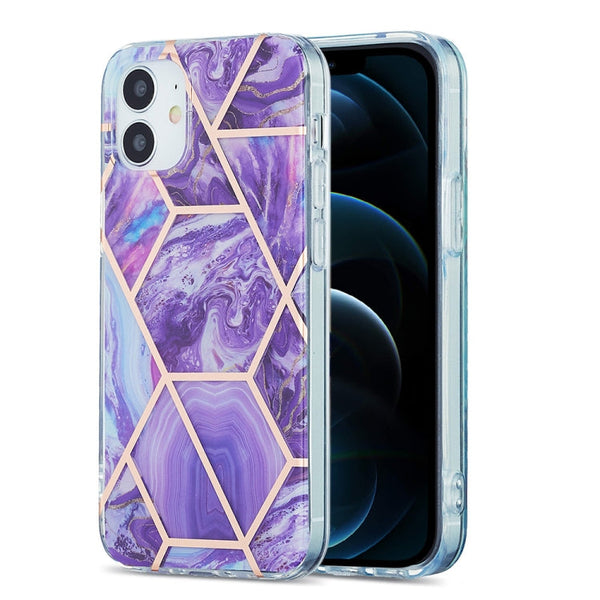 3D Electroplating Marble Pattern TPU Protective Case, For iPhone 12 / 12 Pro, For iPhone 12 Pro Max, For iPhone XS / X, For iPhone XR