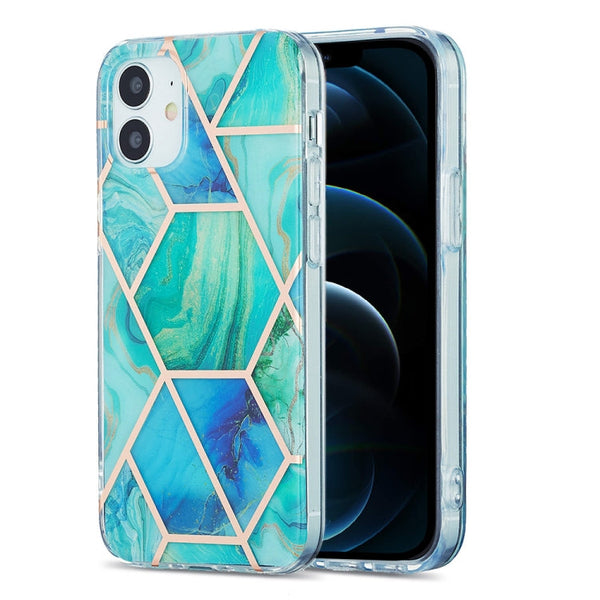 3D Electroplating Marble Pattern TPU Protective Case, For iPhone 12 / 12 Pro, For iPhone 12 Pro Max, For iPhone XS / X, For iPhone XR