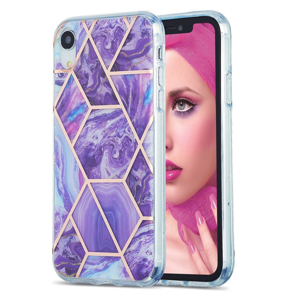 3D Electroplating Marble Pattern TPU Protective Case, For iPhone 12 / 12 Pro, For iPhone 12 Pro Max, For iPhone XS / X, For iPhone XR