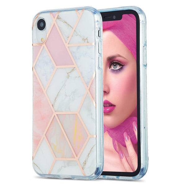 3D Electroplating Marble Pattern TPU Protective Case, For iPhone 12 / 12 Pro, For iPhone 12 Pro Max, For iPhone XS / X, For iPhone XR