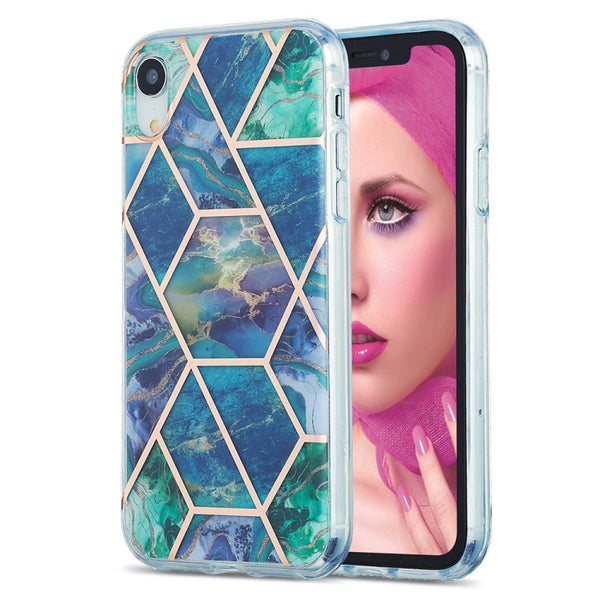 3D Electroplating Marble Pattern TPU Protective Case, For iPhone 12 / 12 Pro, For iPhone 12 Pro Max, For iPhone XS / X, For iPhone XR