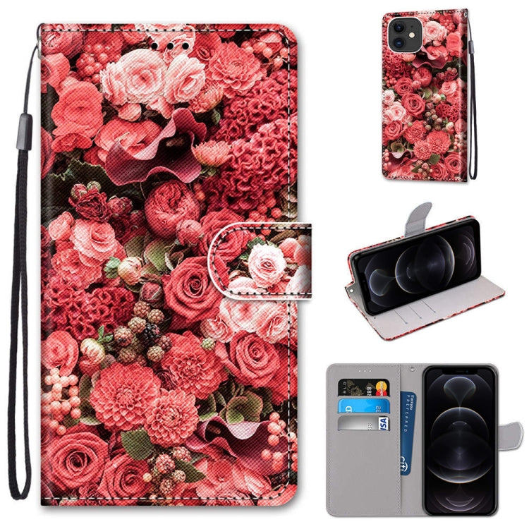 Coloured Drawing Cross Texture Horizontal Flip PU Leather Case with Holder & Card Slots & Wallet & Lanyard, For iPhone 12 mini