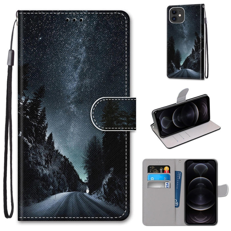 Coloured Drawing Cross Texture Horizontal Flip PU Leather Case with Holder & Card Slots & Wallet & Lanyard, For iPhone 12 mini